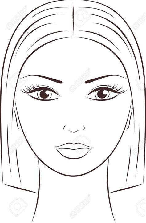 Ilustración Vectorial De Una Cara Femenina Dibujo De La Cara Dibujo De Rostro Femenino