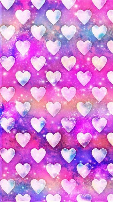 Lovely Hearts Galaxy Made By Me Purple Sparkly Wallpapers A38