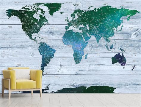 mural-world-map-decor-wallpeper-peel-and-stick-wall-mural-map-etsy
