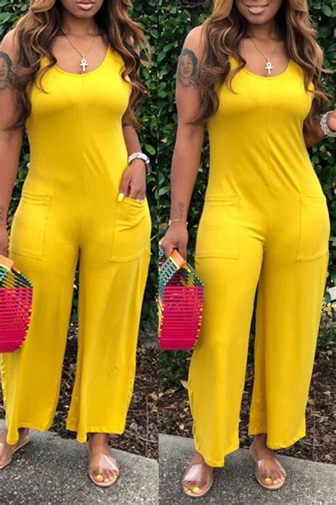 chic outfits summer outfits fashion outfits yellow one piece color yellow plus size