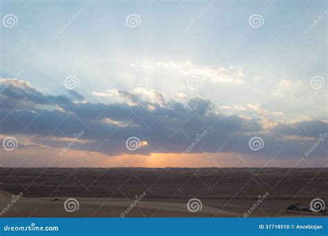 Desert Sunset Stock Photo Image Of Evening Sand Clouds 37718510