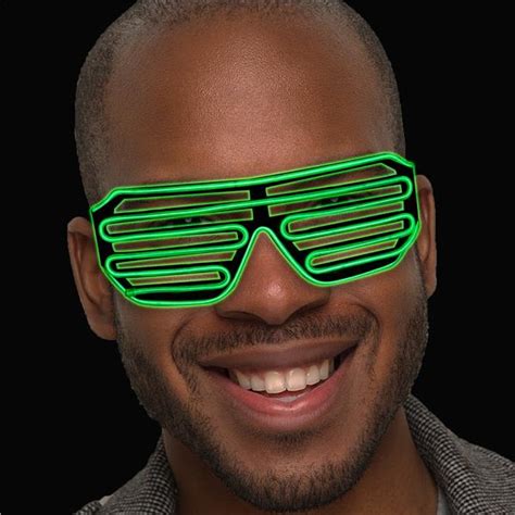 green led el wire slotted sunglasses