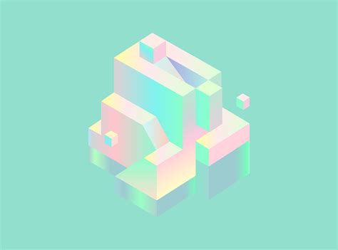 Interesting Abstract Shapes In Beautiful Soft Pastel Gradients Check