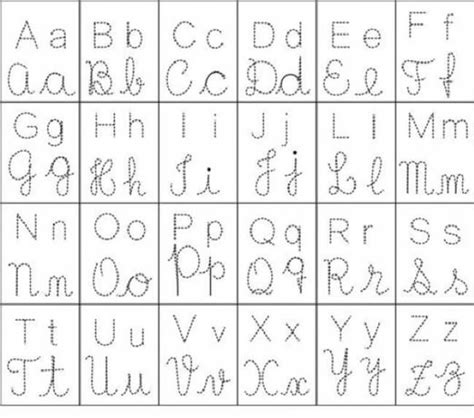 Alfabeto Pontilhado De Letra Cursiva Kulturaupice