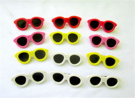 Mini Sunglasses Hat Pins Arts And Crafts Retro Decorative Etsy Arts