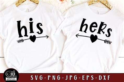 His And Hers Svg Cute Matching Couples Svg Valentines Day