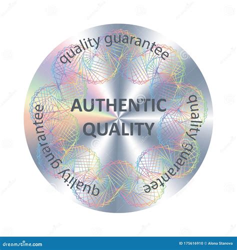 Authentic Quality Round Hologram Sticker Stock Vector Illustration