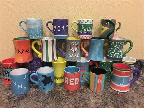 Finished Mugs Striped Mugs Silkscreen Mug Personalized Mugs