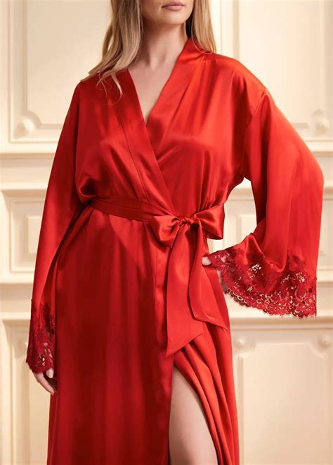 Cybele Long Red Silk Robe Il Volo Gioia Di Vivere