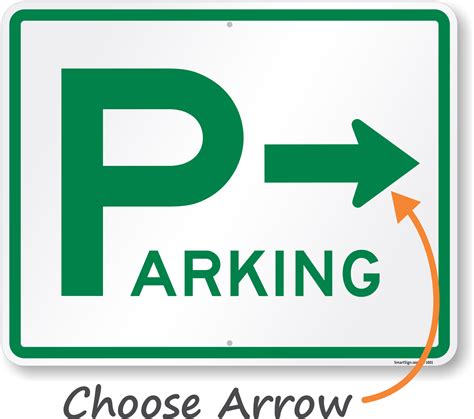 Directional Parking Sign Arrow Pointing Right Sku K 1601