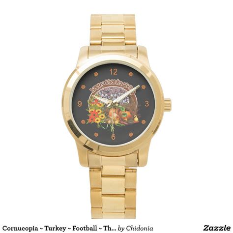 cornucopia ~ turkey ~ football ~ thanksgiving ~ watch wrist watch thanksgiving watch watches