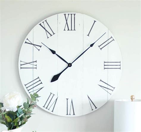 30 In Wall Clock True White Oversized Wall Clock Rustic Wall Etsy