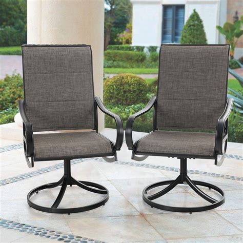 Mf Studio Outdoor Dining Chairs Patio Padded Chairs 360°swivel Design