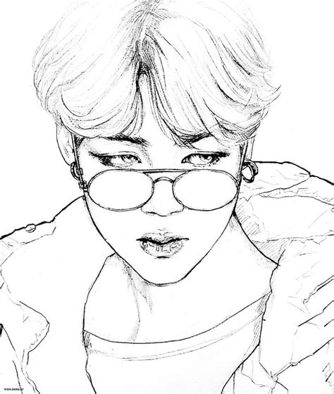 Jimin Coloring Pages Coloring Home