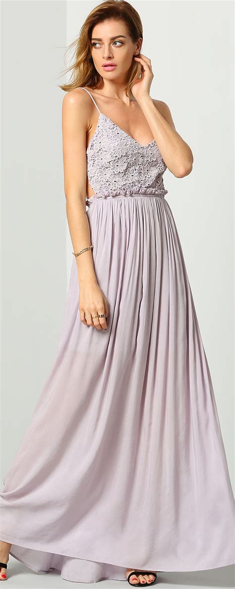 Purple Spaghetti Strap Backless Maxi Dress Maxi Dress Pretty Dresses