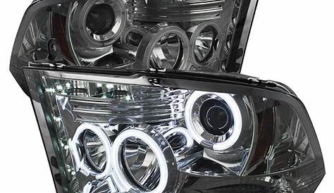 Dodge Ram 1500 2009-2012 Ccfl LED Projector Headlights - Smoke by