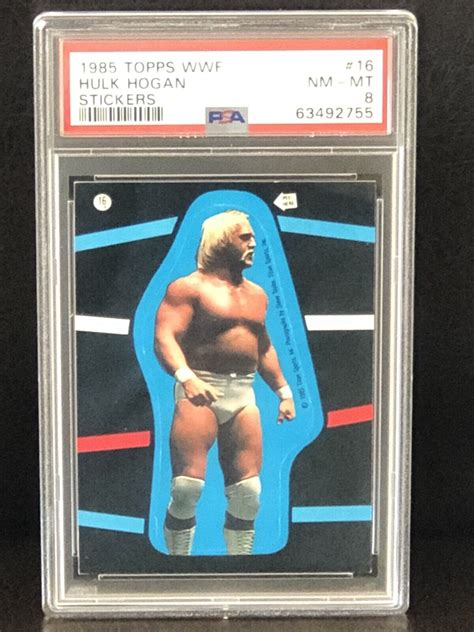 1985 Topps WWF Stickers Hulk Hogan 16 PSA 8 NM MT Rookie RC GOAT WWE