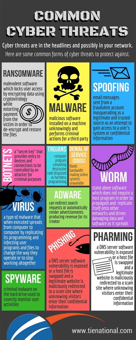 Common Cyber Threats Infographic Cyber Security Education Cyber Security Awareness Cyber