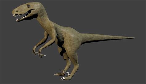 Raptor Dinosaur 2 3d Model Obj 3ds Fbx Blend Dae Mtl