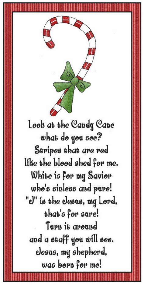 Candy cane poem about jesus (free printable pdf handout) christmas story object lesson for kids. Meaning of the candy cane | Candy cane legend, Christmas ...