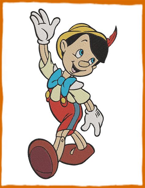 Pinocchio Filled Embroidery Design 17 Instant Download Etsy