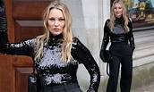 Kate Moss shows off her incredible sense of style in a high-neck sequin ...