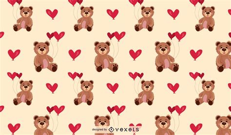 Cute Teddy Bear Pattern Vector Download