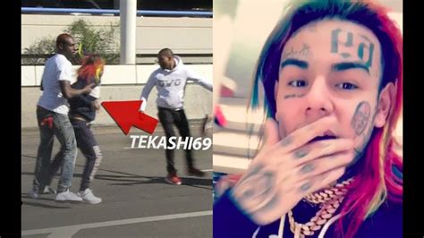 6ix9ine Reacts To Getting JUMPED At LAX YouTube