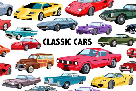 Classic Car Clipart Graphic by Mine Eyes Design · Creative Fabrica