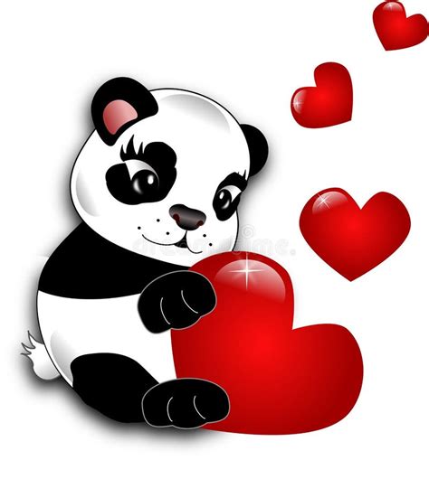 Panda With Hearts Stock Illustration Illustration Of Hearts 37499150