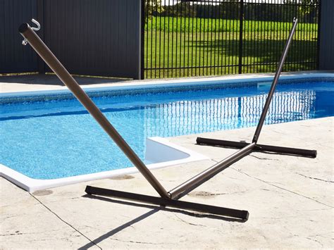 Vivere 15ft 3 Beam Powder Coated Steel Hammock Stand Oil Rubbed