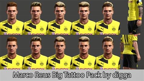Are you ready to experience the amazing changes that people watch? Update PES 2013 Marco Reus Big Tattoo Pack by digga | Pes Patch