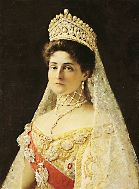 Painting Of Empress Alexandra Feodorovna Based On A Formal Photograph Taken In 1906 This