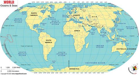 World Ocean Map World Ocean And Sea Map Major Oceans All Oceans