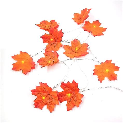 Fall Maple Leaf Garland Fairy Lights Waterproof String For Thanksgiving