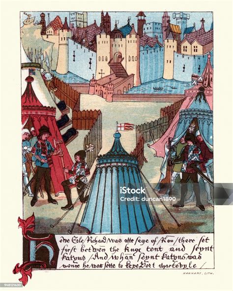Hundred Years War Siege Of Rouen 15th Century Stock Illustration