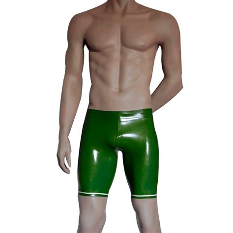 Sexy Natural Latex Tight Breeches Latex Rubber Shorts Underwear For Men
