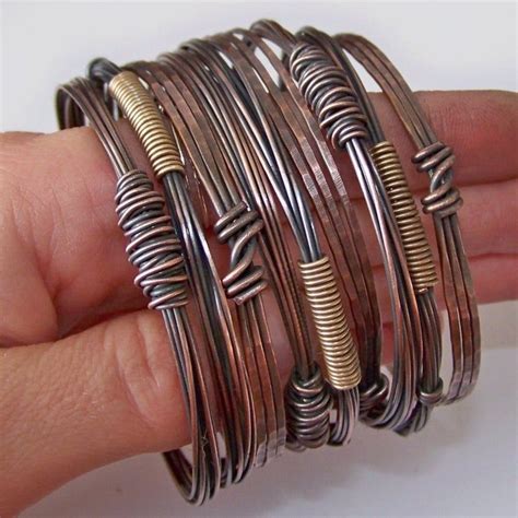 Copper Bangles Bracelets 9 Stacking Bangles Stackable Etsy In 2020