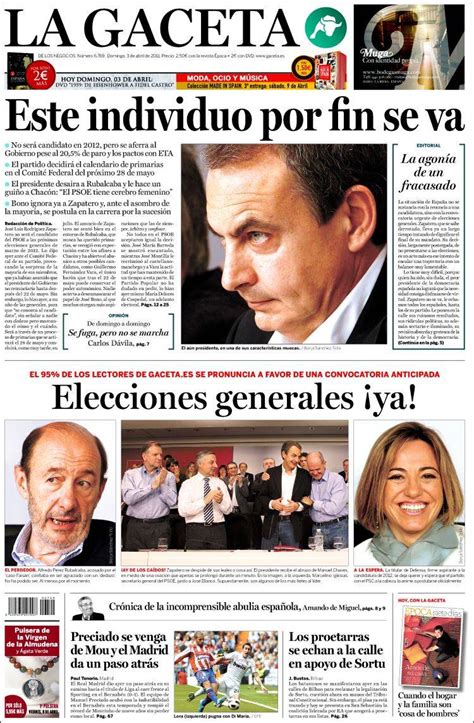 Periódico La Gaceta España Periódicos De España Edición De Domingo