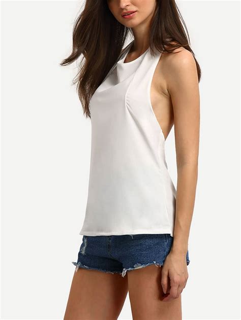 halter backless tank top shein sheinside