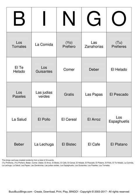 Spanish Bingo Cards To Download Print And Customize