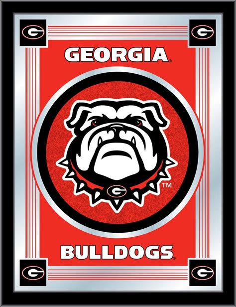 Logo is created with bulldog head shaped with lines. Georgia Bulldogs Logo Mirror