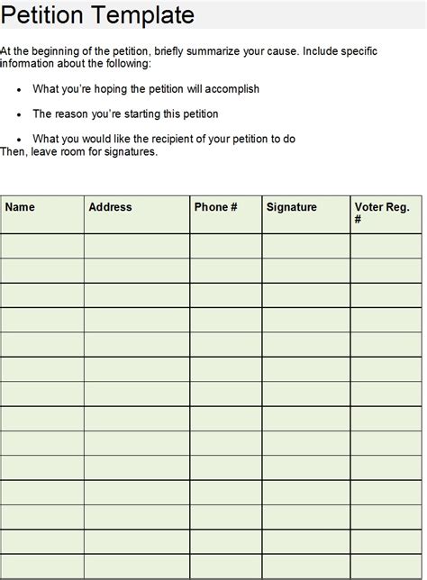 However, with some smart planning, you can easily make your petition look like it has been created by experts and legal. 48 Free Petition Templates - TemplateHub