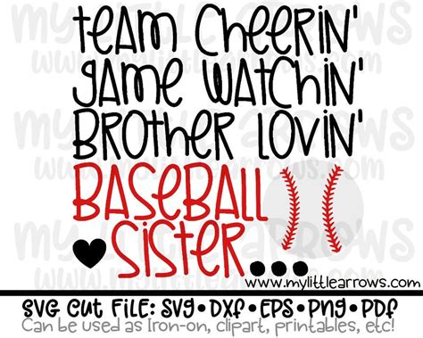 Baseball Sister Svg Baseball Sister Iron On Baseball Sister Dxf Baseball Svg Baseball Sibling