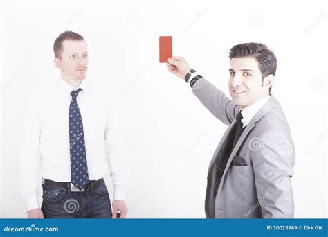 Executive Showing Assistant Red Card Stock Image Image Of Adult