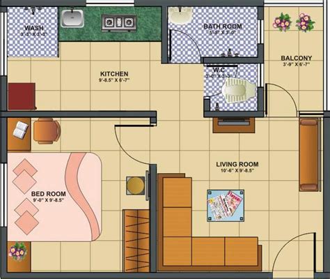 1 Bhk Plan Layouts