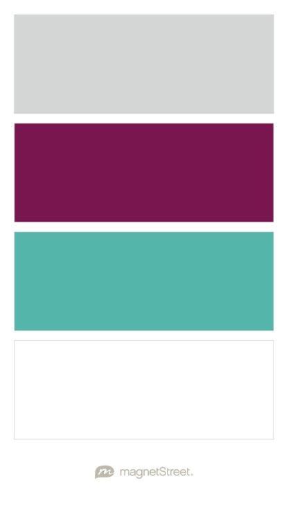 Matte Silver Sangria Custom Teal And White Wedding Color Palette