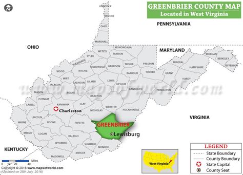 Greenbrier County Map West Virginia