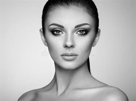 Beautiful Woman Face With Perfect Makeup Stock Photo Image Of Clean