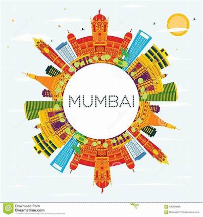 Mumbai Skyline Vector India Cartoons